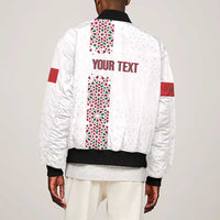 Morocco Atlas Lions Personalized Sleeve Zip Bomber Jacket Arabesque Inspired Pattern