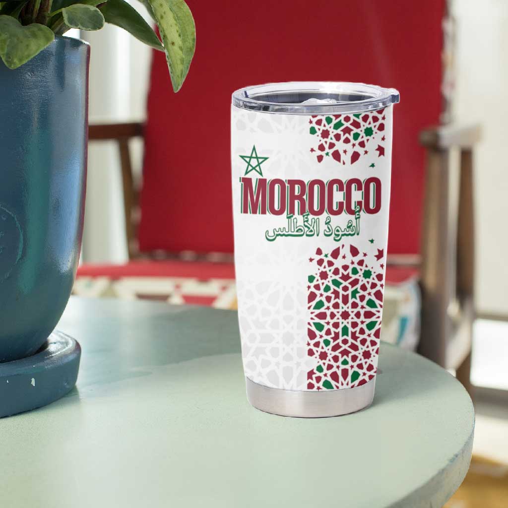 Morocco Atlas Lions Personalized Tumbler Cup Arabesque Inspired Pattern