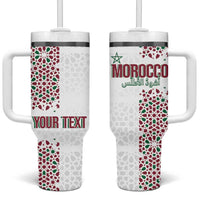 Morocco Atlas Lions Personalized Tumbler With Handle Arabesque Inspired Pattern