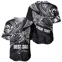 Personalised Father's Day Polynesian Baseball Jersey Best Dad Ever - Black LT7 - Wonder Print Shop