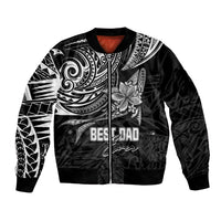 Personalised Father's Day Polynesian Bomber Jacket Best Dad Ever - Black LT7 - Wonder Print Shop