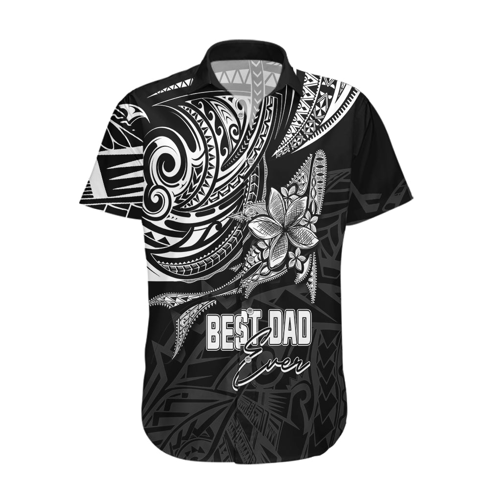 Personalised Father's Day Polynesian Hawaiian Shirt Best Dad Ever - Black - Wonder Print Shop