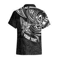 Personalised Father's Day Polynesian Hawaiian Shirt Best Dad Ever - Black - Wonder Print Shop