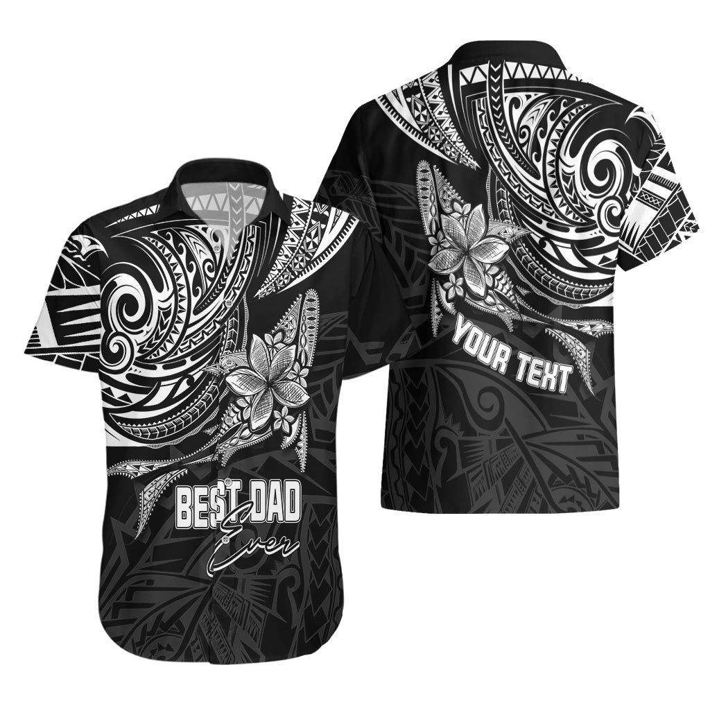 Personalised Father's Day Polynesian Hawaiian Shirt Best Dad Ever - Black - Wonder Print Shop