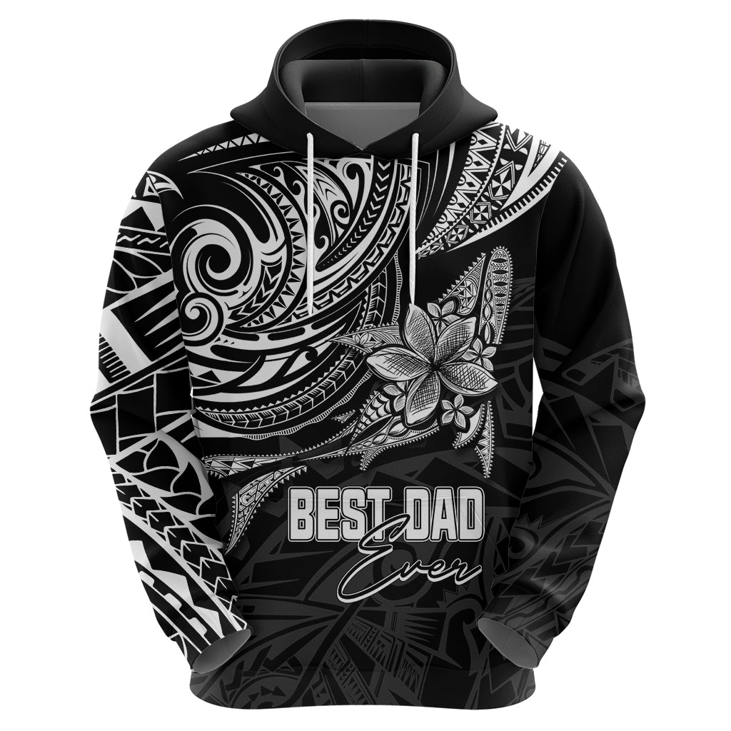Personalised Father's Day Polynesian Hoodie Best Dad Ever - Black - Wonder Print Shop