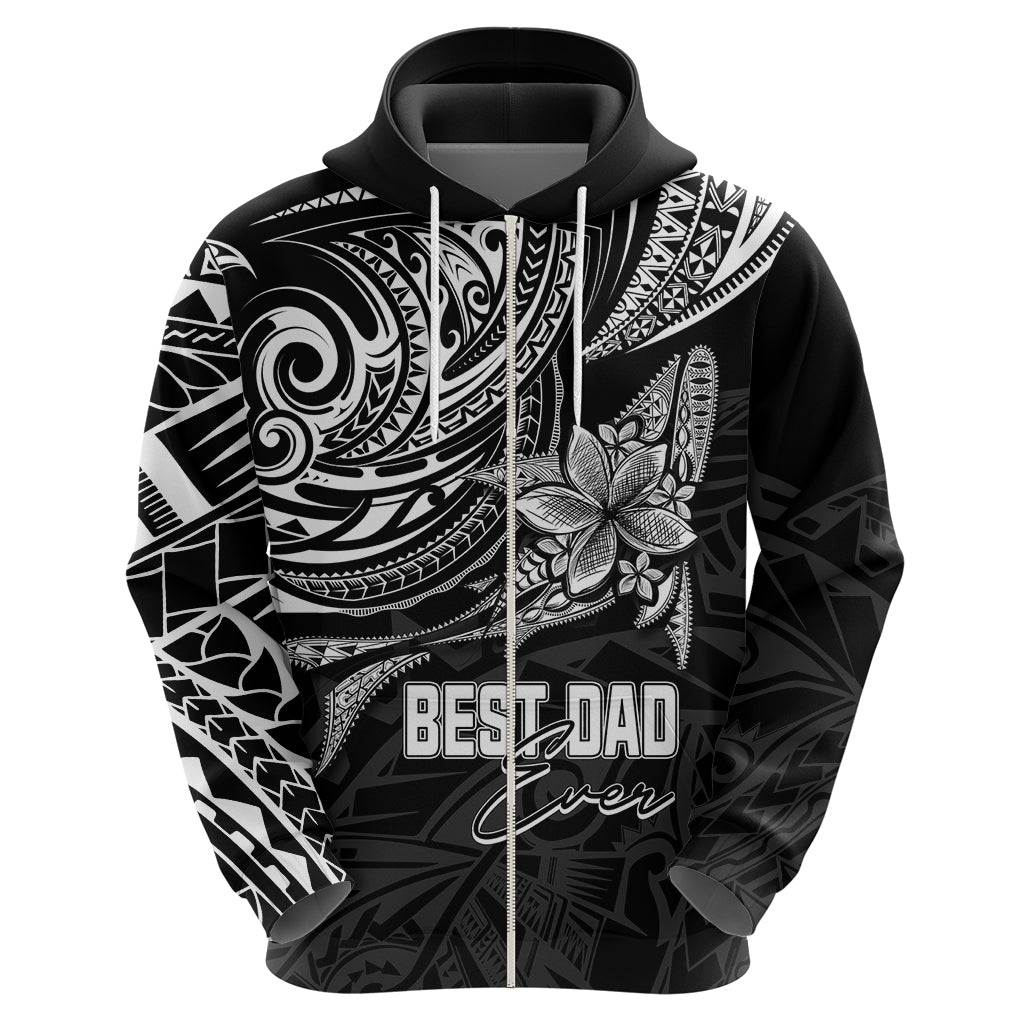 Personalised Father's Day Polynesian Hoodie Best Dad Ever - Black - Wonder Print Shop