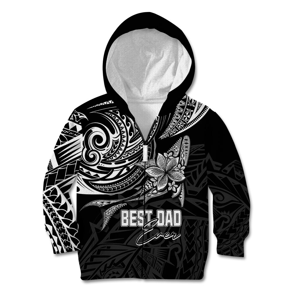 Personalised Father's Day Polynesian Kid Hoodie Best Dad Ever - Black - Wonder Print Shop
