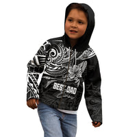 Personalised Father's Day Polynesian Kid Hoodie Best Dad Ever - Black - Wonder Print Shop