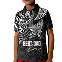Custom Fathers Day Polynesian Polo Shirt for Kid Best Dad Ever Black - Wonder Print Shop