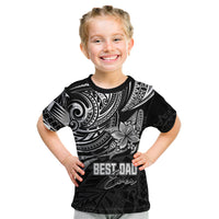 Personalised Father's Day Polynesian Kid T Shirt Best Dad Ever - Black - Wonder Print Shop