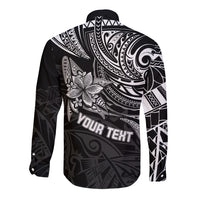 Personalised Father's Day Polynesian Long Sleeve Button Shirt Best Dad Ever - Black - Wonder Print Shop