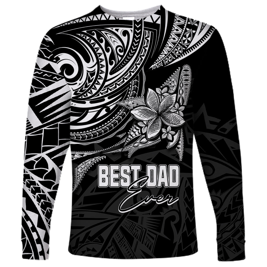 Personalised Father's Day Polynesian Long Sleeve Shirt Best Dad Ever - Black - Wonder Print Shop