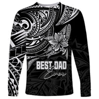 Personalised Father's Day Polynesian Long Sleeve Shirt Best Dad Ever - Black - Wonder Print Shop
