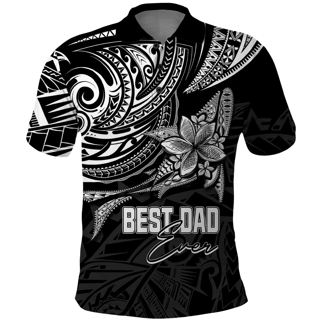 Custom Fathers Day Polynesian Polo Shirt Best Dad Ever Black - Wonder Print Shop