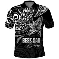 Custom Fathers Day Polynesian Polo Shirt Best Dad Ever Black - Wonder Print Shop