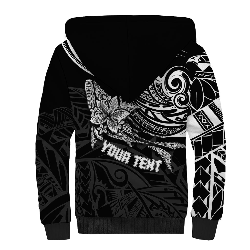 Personalised Father's Day Polynesian Sherpa Hoodie Best Dad Ever - Black - Wonder Print Shop