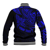 Personalised Father's Day Polynesian Baseball Jacket Best Dad Ever - Blue LT7 - Wonder Print Shop