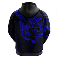 Personalised Father's Day Polynesian Hoodie Best Dad Ever - Blue - Wonder Print Shop