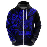 Personalised Father's Day Polynesian Hoodie Best Dad Ever - Blue - Wonder Print Shop