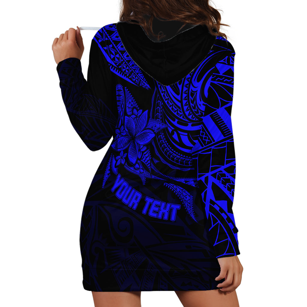 Personalised Father's Day Polynesian Hoodie Dress Best Dad Ever - Blue - Wonder Print Shop