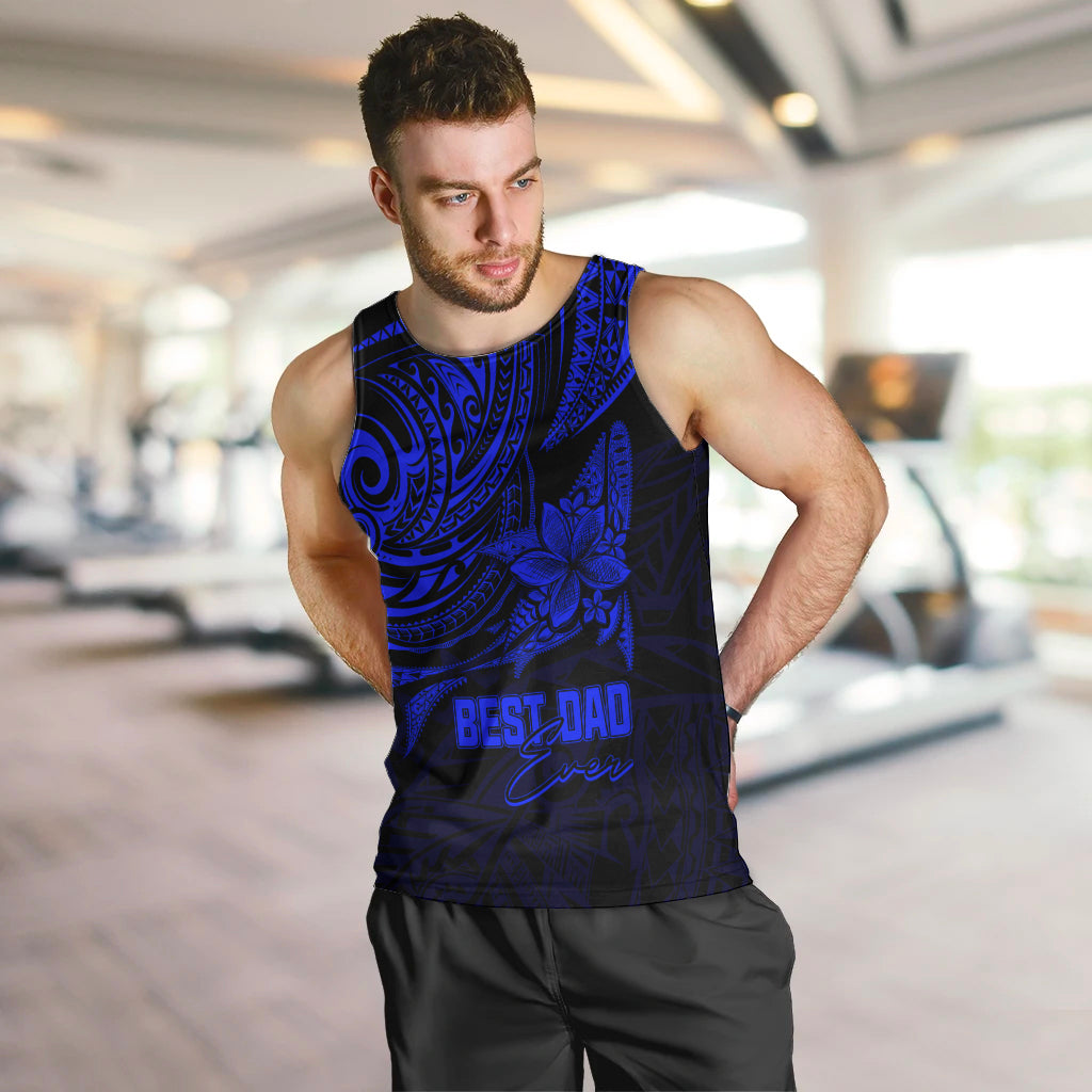 personalised-fathers-day-polynesian-men-tank-top-best-dad-ever-blue
