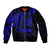 Personalised Father's Day Polynesian Sleeve Zip Bomber Jacket Best Dad Ever - Blue - Wonder Print Shop
