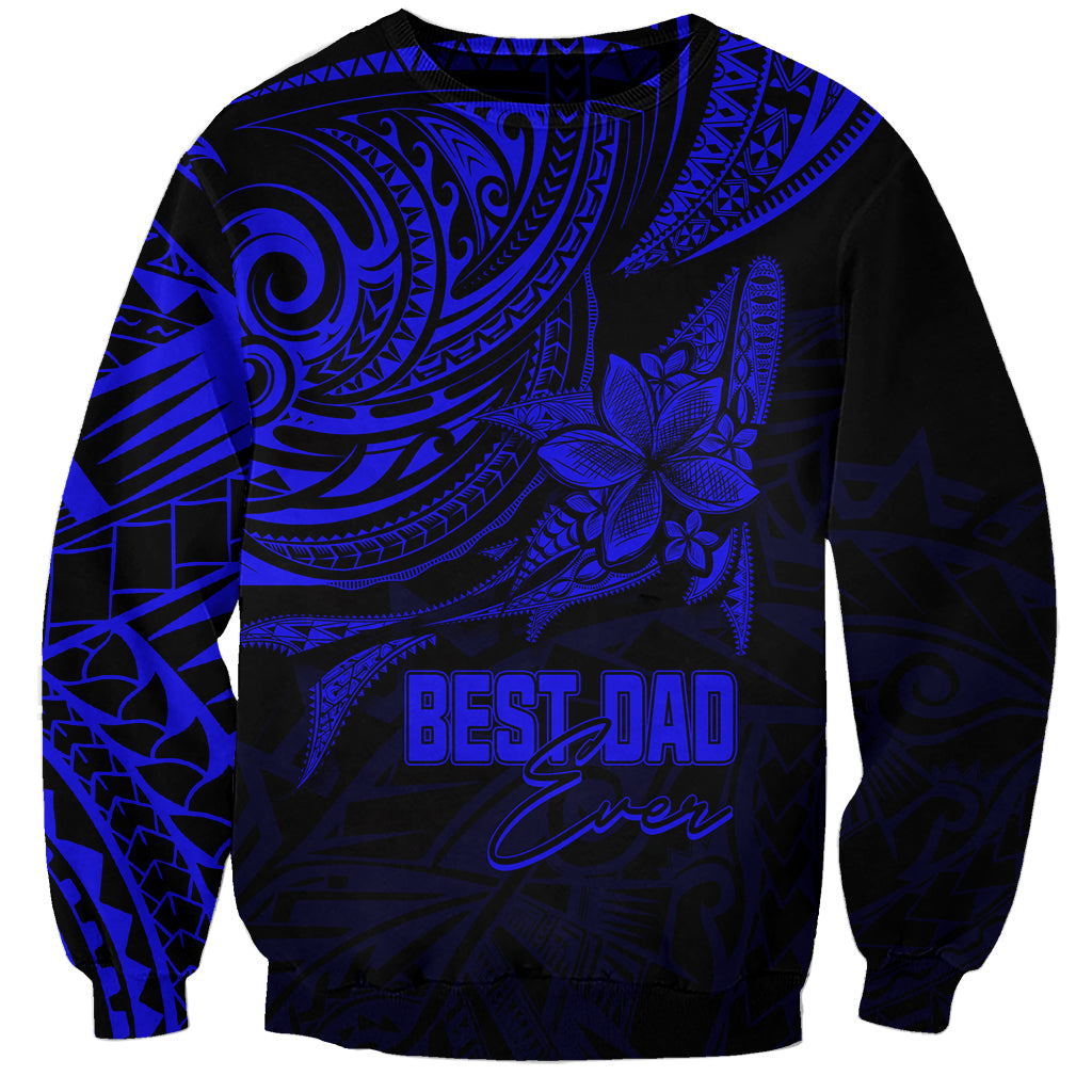 Personalised Father's Day Polynesian Sweatshirt Best Dad Ever - Blue - Wonder Print Shop