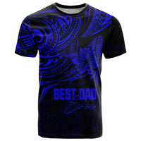 Personalised Father's Day Polynesian T Shirt Best Dad Ever - Blue - Wonder Print Shop