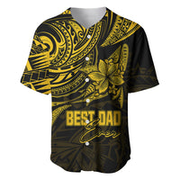 Personalised Father's Day Polynesian Baseball Jersey Best Dad Ever - Gold LT7 - Wonder Print Shop