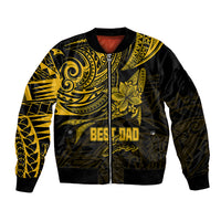 Personalised Father's Day Polynesian Bomber Jacket Best Dad Ever - Gold LT7 - Wonder Print Shop