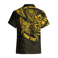 Personalised Father's Day Polynesian Hawaiian Shirt Best Dad Ever - Gold - Wonder Print Shop