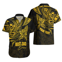 Personalised Father's Day Polynesian Hawaiian Shirt Best Dad Ever - Gold - Wonder Print Shop