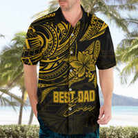 Personalised Father's Day Polynesian Hawaiian Shirt Best Dad Ever - Gold - Wonder Print Shop