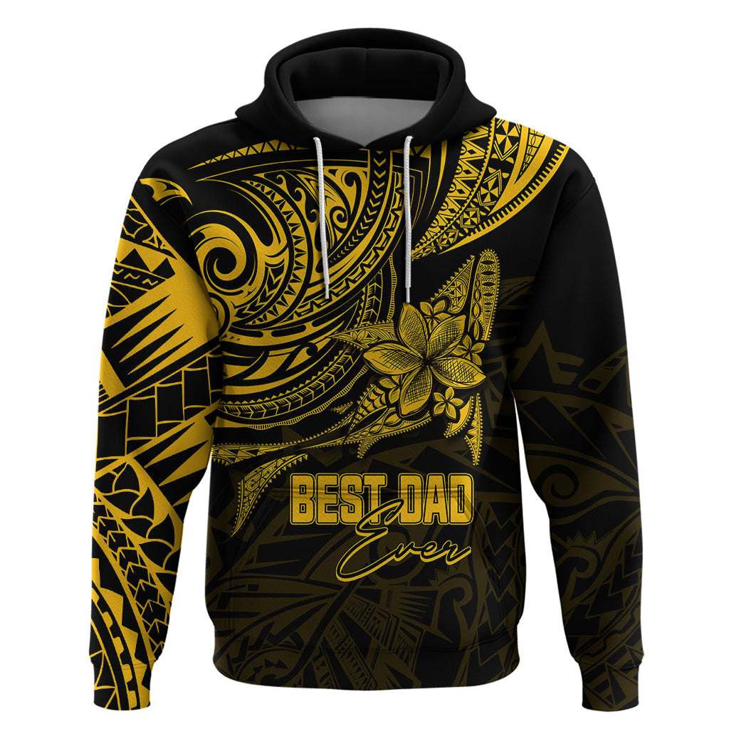 Personalised Father's Day Polynesian Hoodie Best Dad Ever - Gold - Wonder Print Shop