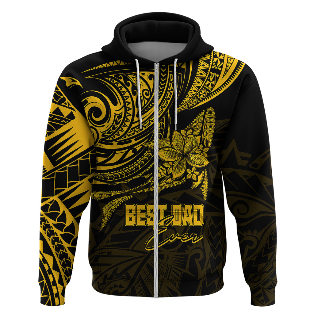 Personalised Father's Day Polynesian Hoodie Best Dad Ever - Gold - Wonder Print Shop