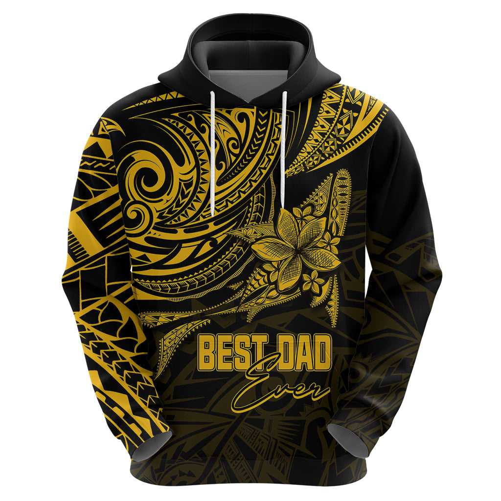 Personalised Father's Day Polynesian Hoodie Best Dad Ever - Gold - Wonder Print Shop