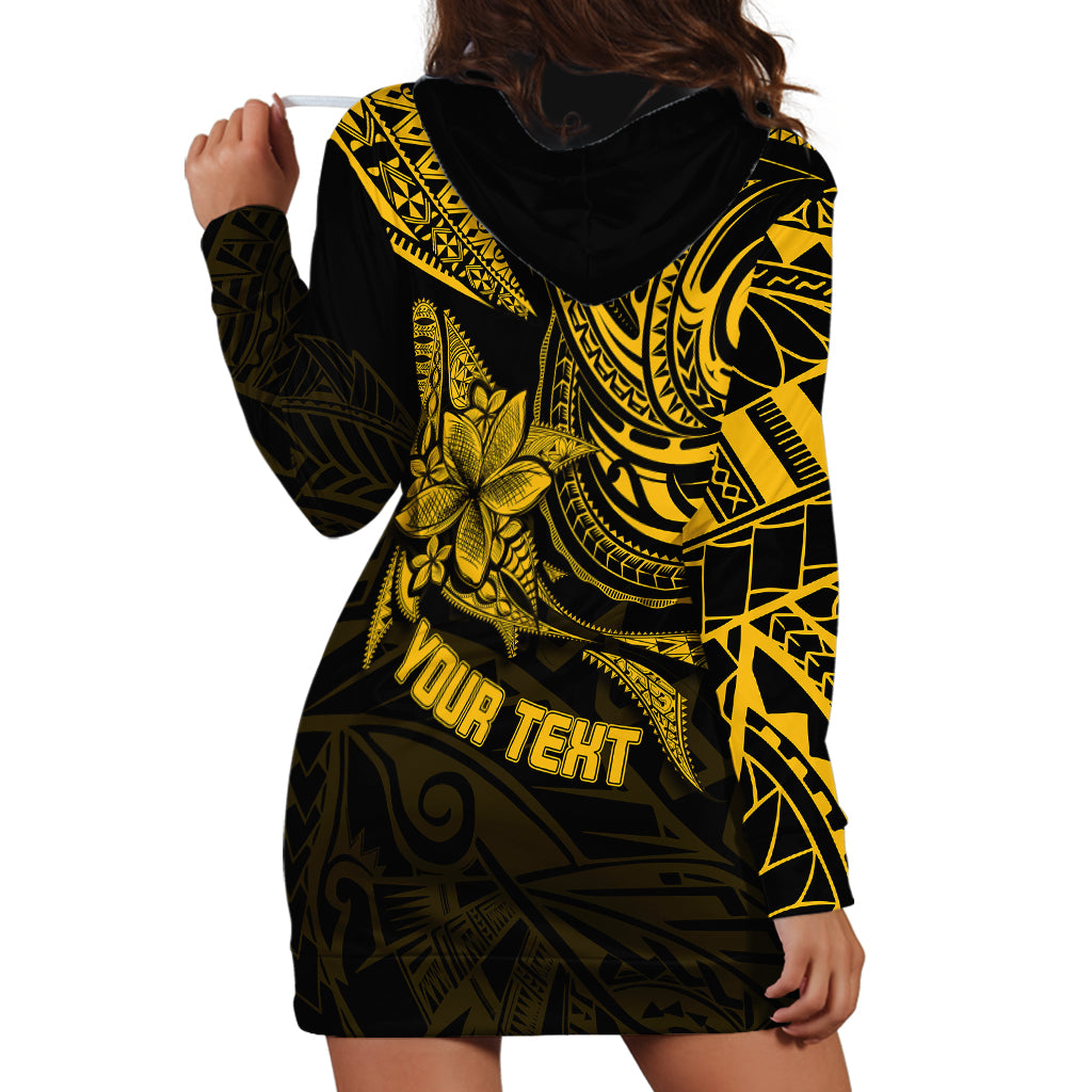 Personalised Father's Day Polynesian Hoodie Dress Best Dad Ever - Gold - Wonder Print Shop