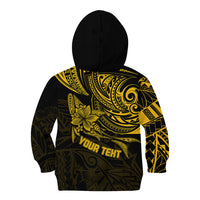 Personalised Father's Day Polynesian Kid Hoodie Best Dad Ever - Gold - Wonder Print Shop