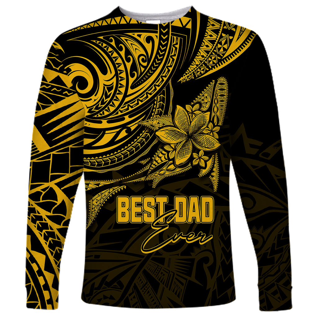 Personalised Father's Day Polynesian Long Sleeve Shirt Best Dad Ever - Gold - Wonder Print Shop