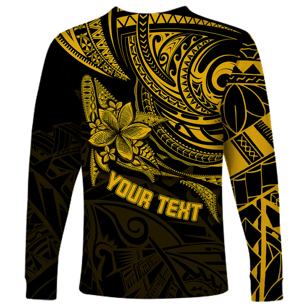 Personalised Father's Day Polynesian Long Sleeve Shirt Best Dad Ever - Gold - Wonder Print Shop