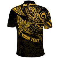 Custom Fathers Day Polynesian Polo Shirt Best Dad Ever Gold - Wonder Print Shop