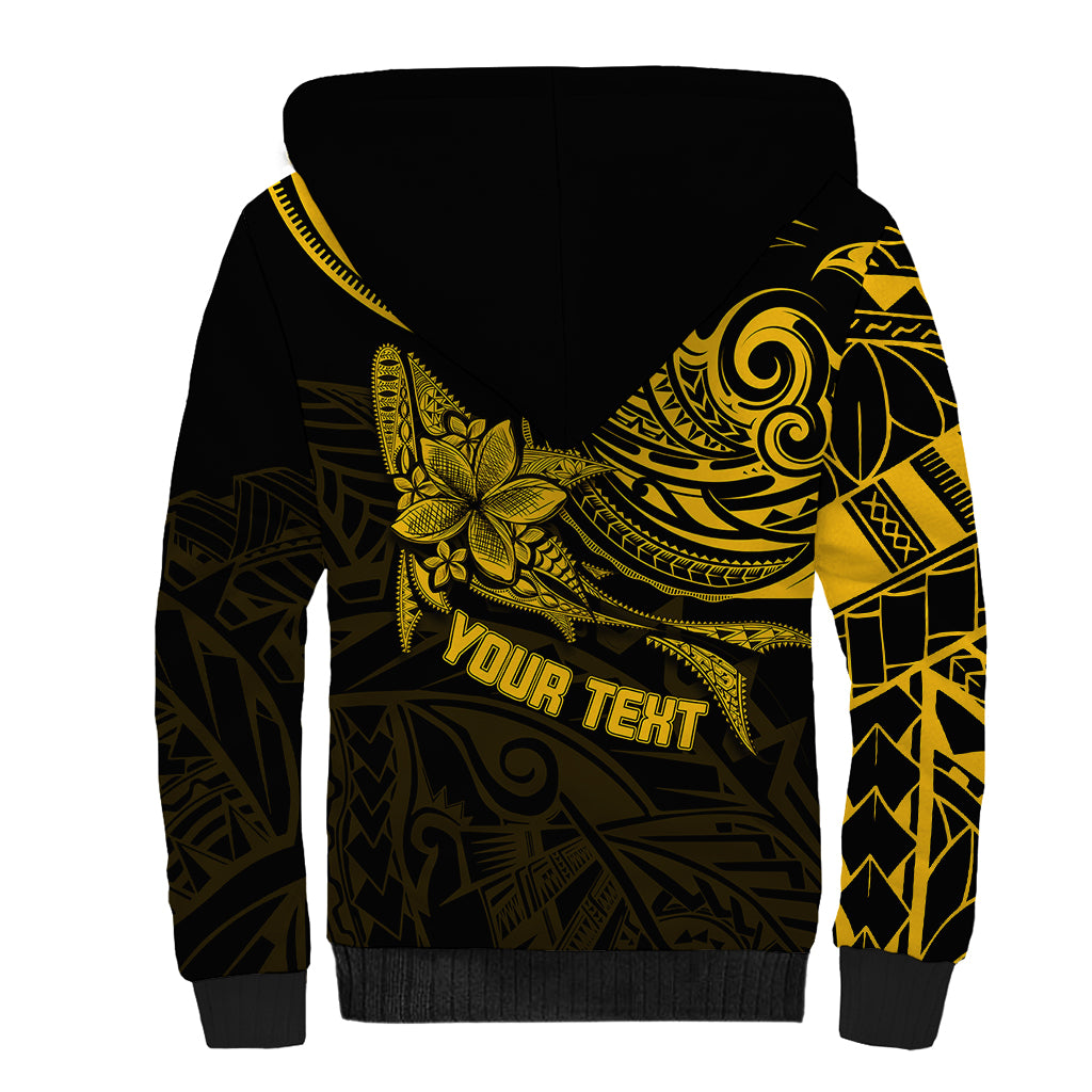 Personalised Father's Day Polynesian Sherpa Hoodie Best Dad Ever - Gold - Wonder Print Shop