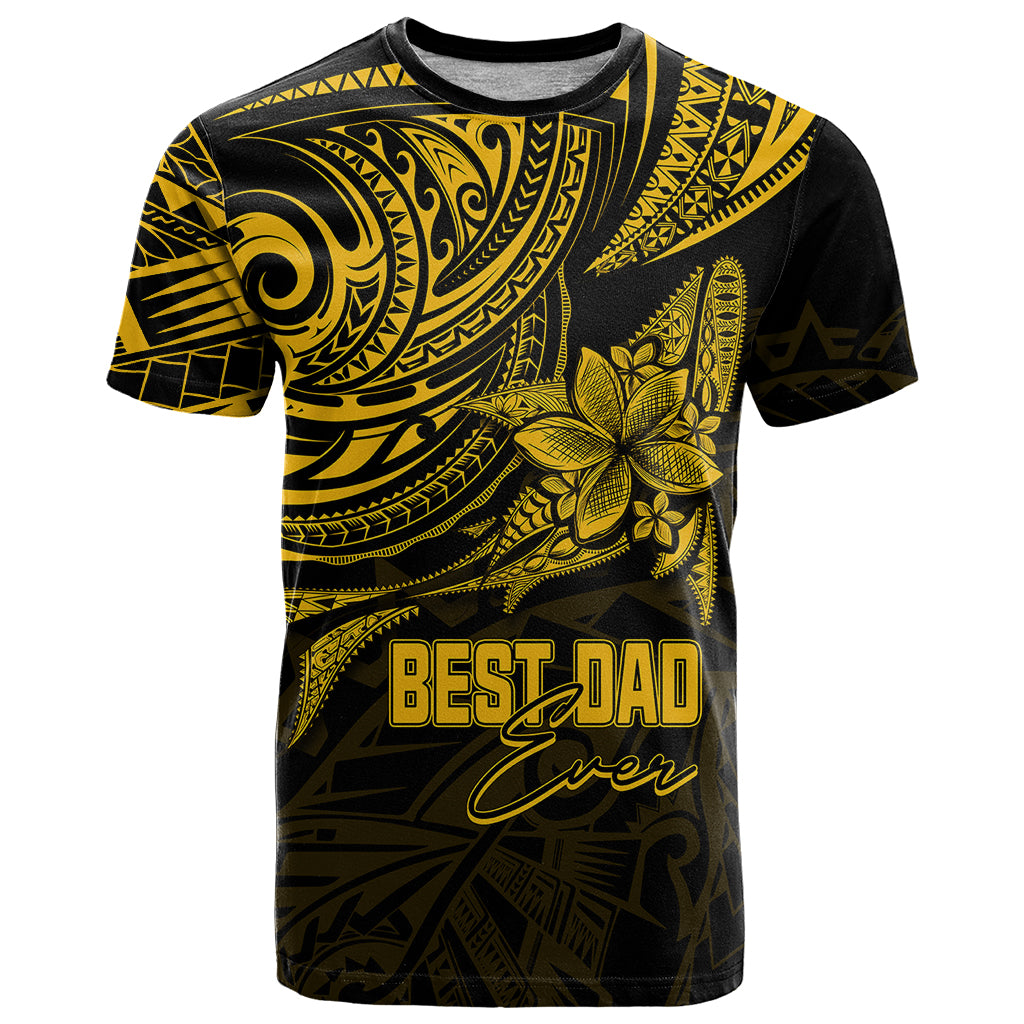 Personalised Father's Day Polynesian T Shirt Best Dad Ever - Gold - Wonder Print Shop