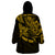 Personalised Father's Day Polynesian Wearable Blanket Hoodie Best Dad Ever - Gold - Wonder Print Shop