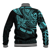 Personalised Father's Day Polynesian Baseball Jacket Best Dad Ever - Turquoise LT7 - Wonder Print Shop