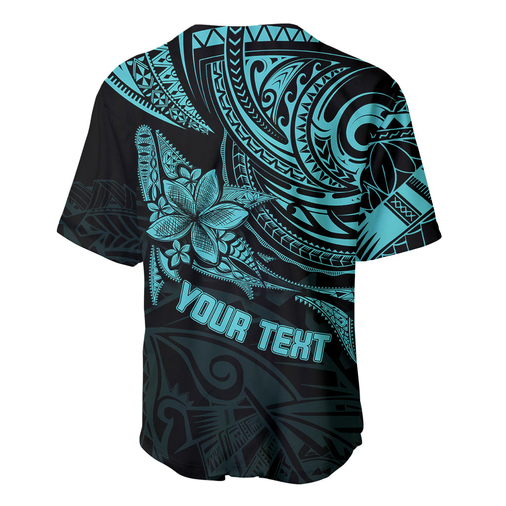 Personalised Father's Day Polynesian Baseball Jersey Best Dad Ever - Turquoise LT7 - Wonder Print Shop