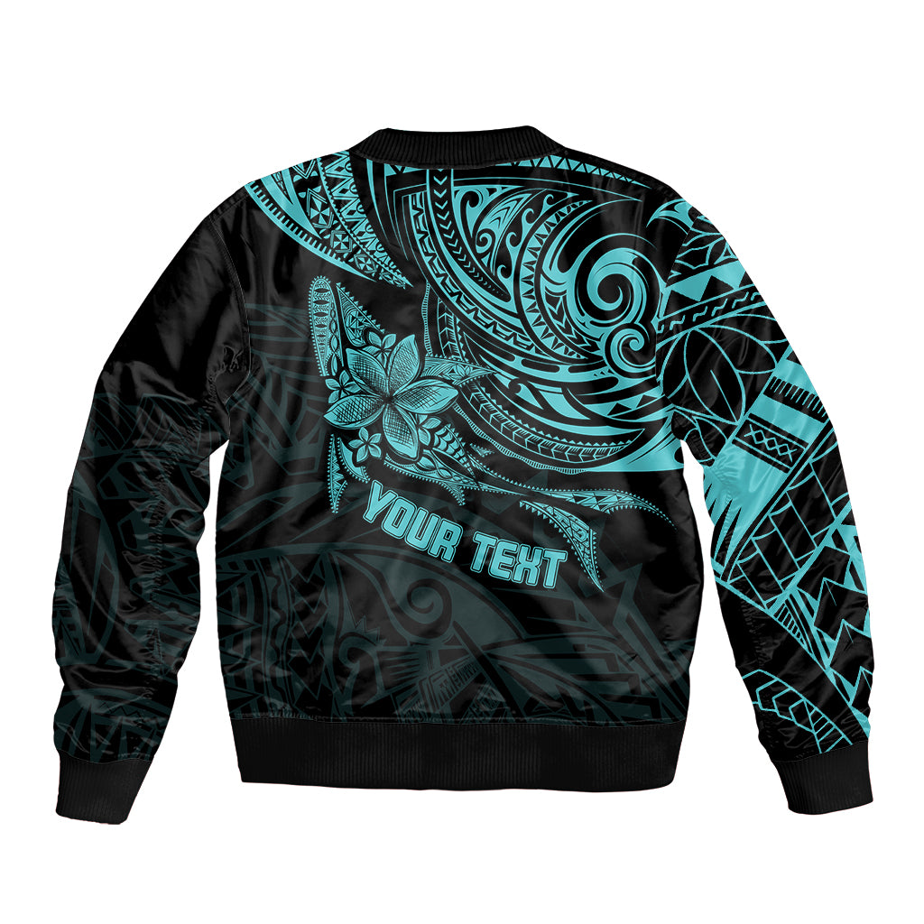 Personalised Father's Day Polynesian Bomber Jacket Best Dad Ever - Turquoise LT7 - Wonder Print Shop
