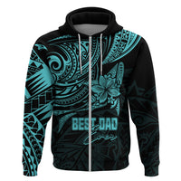 Personalised Father's Day Polynesian Hoodie Best Dad Ever - Turquoise - Wonder Print Shop