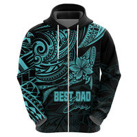 Personalised Father's Day Polynesian Hoodie Best Dad Ever - Turquoise - Wonder Print Shop