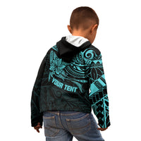 Personalised Father's Day Polynesian Kid Hoodie Best Dad Ever - Turquoise - Wonder Print Shop